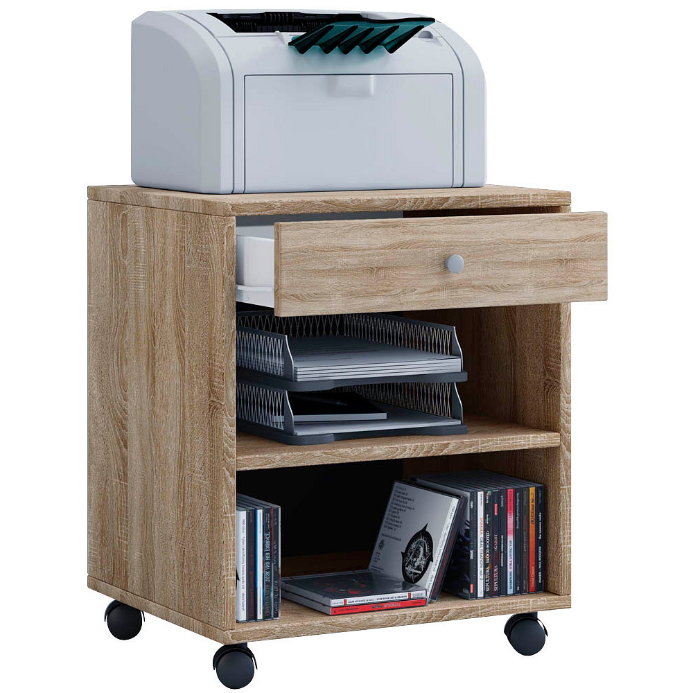 VCM my office Salda Rollcontainer sonoma-eiche 1 Auszug 45,0 x 38,0 x 54,0  cm >> büroshop24 | Rollcontainer