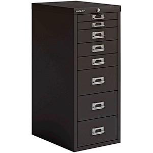 BISLEY MultiDrawer™ Schubladenschrank schwarz 8 Schubladen 27,9 x 40,8 x 59,0 cm