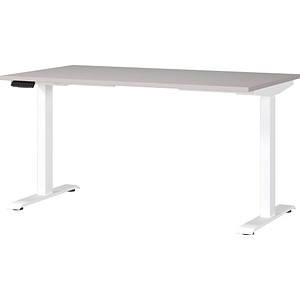 4005949790568 - Sitz-Steh-Schreibtisch JET 7905-617 elektrisch höhenverstellbar 72-120cm (H) 140cmx80cm (BxT) rechteckig kaschmir   Weiß 400