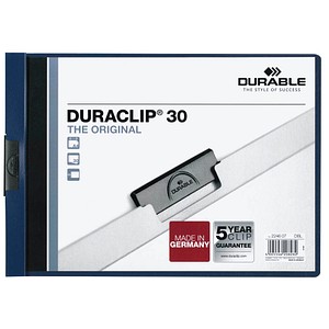 25 DURABLE Klemmhefter DURACLIP® 30 dunkelblau DIN A4 quer