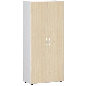 4038933486437 - Aktenschrank Flex S-385100-AW weiß ahorn 4 Fachböden 800 x 420 x 1808 cm