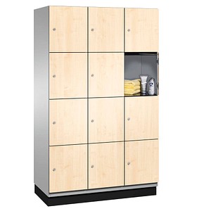4062084074762 - Schließfachschrank Cambio 45103-32 Metall 3 Abteile mit 12 Fächern abschließbar 120x198cm (BxH) birke 4062084074762 C+P-Möb