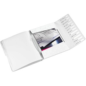 4002432121250 - Ordnungsmappe WOW PP Gummizugverschluss A4 12 Fächer weiß 4002432121250 Leitz 4002432121250 - Ordnungsmappe WOW PP Gummizugverschluss A4 12 Fächer weiß 4002432121250 Leitz