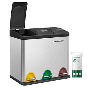 6955880336494 - Mülltrenner 3 x 80 l edelstahl 6955880336494 SONGMICS