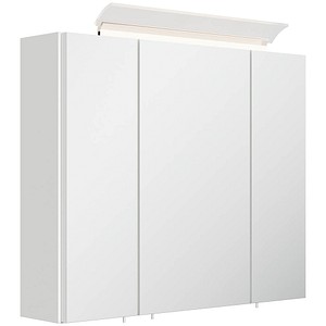 4251982674277 - Spiegelschrank 75cm inkl Design LED-Lampe und Glasböden weiss hochglanz