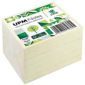 UPM Raflatac Haftnotizen 5654-01PG-6, 75x75mm, gelb, quadratisch 4044355793695 UPM Raflatac 6 Stück