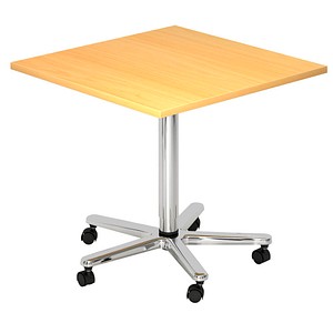 Stehtisch höhenverstellbar buche quadratisch