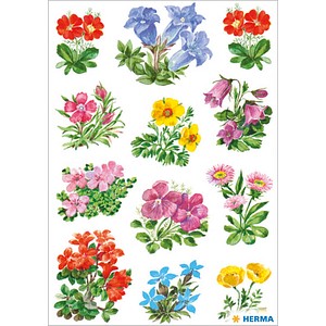 4008705035828 - 10 x HERMA Schmucketikett Decor Gebirgsblumen VE=3 Blatt 4008705035828 - 10 x HERMA Schmucketikett Decor Gebirgsblumen VE=3 Blatt