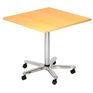 HAMMERBACHER VST88 Stehtisch höhenverstellbar quadratisch Spanplatte buche 80,0 x 80,0 x 72,0 – 114,0 cm, 1 St.