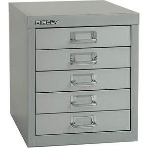 BISLEY MultiDrawer™ L125 Schubladenschrank silber 5 Schubladen 27,9 x 38,0 x 32,5 cm