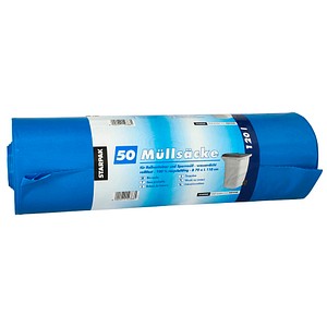 Papstar Müllsäcke 12388, blau, 120 Liter, extrastark 4002911123881 Papstar 50 Stück