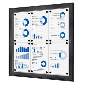 Showdown Displays Schaukasten SCS6xA4C7016JS, 6xA4, anthrazit, magnetisch 8596052163630 Showdown Displays