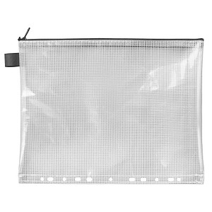 VELOFLEX Reißverschlussbeutel 25,0 x 31,9 cm transparent/schwarz 0,26 mm, 1 St.