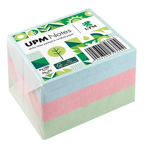UPM Raflatac Haftnotizen 5654-20PG-6, pastell, 75x75mm, blau/pink/grün, quadratisch 4044355793794 UPM Raflatac 6 Stück