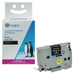 6934974117966 - Schriftband ersetzt Brother TZe-335 15558 120 mm weiß auf schwarz 6934974117966 - Schriftband ersetzt Brother TZe-335 15558 120 mm weiß auf schwarz