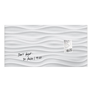 Glas-Magnettafel artverum® 91,0 x 46,0 cm White Wave