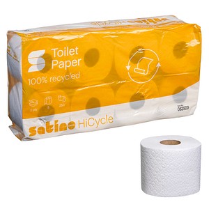 Satino Toilettenpapier HiCycle 2-lagig Recyclingpapier, 64 Rollen
