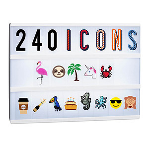 4052025225513 - Lightbox Ergänzungsset 240 verrückte Zeichen Erweiterung mit Buchstaben und Zahlen Leuchtkasten Icons bunt - Relaxdays
