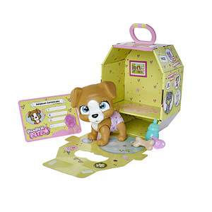 4006592058142 - Pamper Petz Hund - Tierbaby mit Trink- und Nässfunktion magischer Pfote & 3 Überraschungen braun-kombi