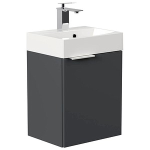 4251982674031 - POSSEIK Waschbecken mit Unterschrank CUBI SLIMLINE grafit 400 x 310 x 563 cm