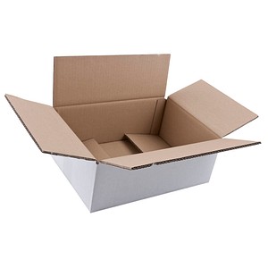 Nestler Wellpapp-Faltkartons 2-wellig weiß 36,3 x 26,3 x 14,8 cm Außenmaß, 20 St.