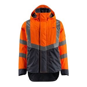 MASCOT® unisex Warnjacke Harlow orange, schwarzblau Größe XL