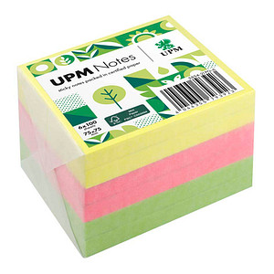 UPM Raflatac Haftnotizen 5854-21PG-6, brillant, 75x75mm, gelb/pink/grün, quadratisch 4044355793923 UPM Raflatac 6 Stück