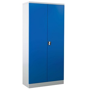 Gürkan Putzmittelschrank 111273 lichtgrau, enzianblau 80,0 x 38,0 x 180,0 cm, aufgebaut