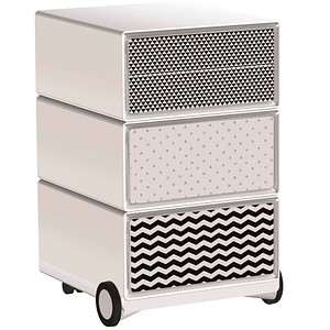 PAPERFLOW easyBox Black & White Rollcontainer weiß, schwarz 4 Auszüge 39,0 x 43,6 x 64,2 cm