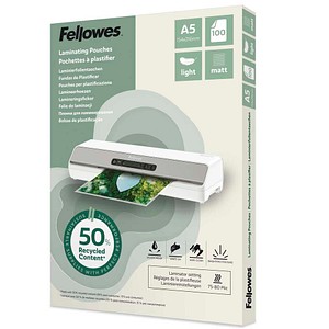 Fellowes Laminierfolien mit 50% recyceltem Anteil matt für A5 75-80 micron, 100 St.