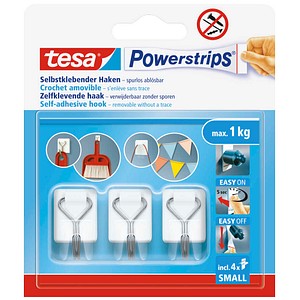 tesa Powerstrips Klebehaken für max. 1,0 kg, 3,5 x 6,0 cm, 3 St.