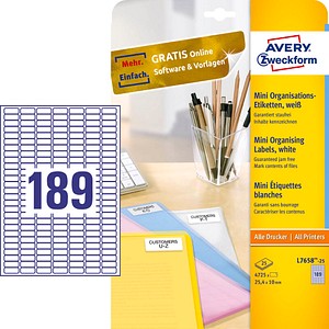 4.725 AVERY Zweckform Etiketten L7658-25 weiß
