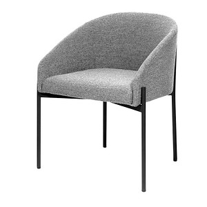 3660141963342 - Sessel meet® by Paperflow MILO gepolstert B 470 x T 450 x H 450 mm Stoff und Stahl grau mattschwarz