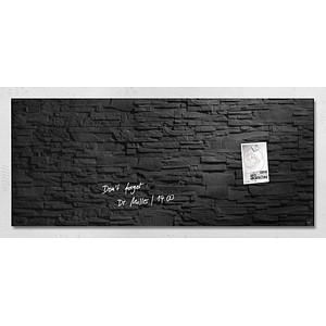 Glas-Magnettafel artverum® 130,0 x 55,0 cm Design Schiefer-Stone