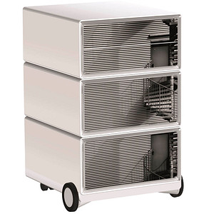 PAPERFLOW easyBox Black & White Rollcontainer weiß, schwarz 4 Auszüge 39,0 x 43,6 x 64,2 cm