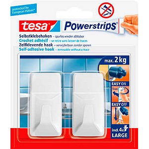 tesa Eckig Large Klebehaken für max. 2,0 kg, 2,0 x 5,0 cm, 2 St.