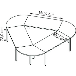 8058265539775 - Konferenztisch Idea+ CAR1605 CL R 74cm (H) 320cmx298cm (BxT) Trapezform beton dunkelgrau 8058265539775 Quadrifoglio 8058265539775 - Konferenztisch Idea+ CAR1605 CL R 74cm (H) 320cmx298cm (BxT) Trapezform beton dunkelgrau 8058265539775 Quadrifoglio