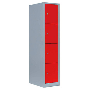 4061815519305 - Schließfachschrank feuerrot lichtgrau 523414 4 Schließfächer 415 x 500 x 1800 cm 4061815519305 LÜLLMANN