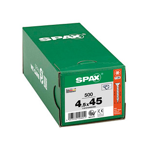 4003530108051 - Spax - Universalschraube 45 x 45 mm 500 Stück Vollgewinde Senkkopf t-star plus T20 4CUT wirox - 1191010450455