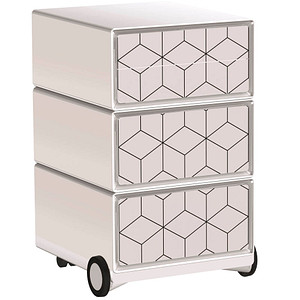 3660141954104 - easyOffice Black & White Rollcontainer weiß schwarz 4 Auszüge 390 x 436 x 642 cm 3660141954104 PAPERFLOW