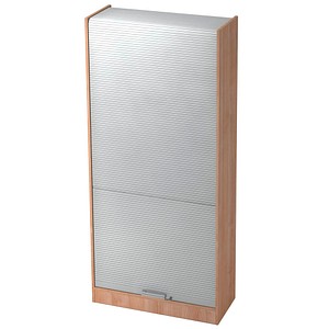 4032062130605 - HAMMERBACHER Akandia Rollladenschrank nussbaum silber 4 Fachböden 900 x 400 x 2004 cm