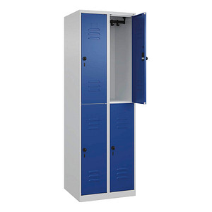 4067521357552 - Spind Classic Plus lichtgrau enzianblau 080300-20-S10003 4 Schließfächer 600 x 500 x 1850 cm 4067521357552 C+P-Möbel