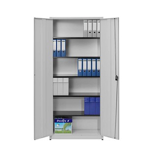 4250633300978 - Aktenschrank entero BF4 22 STG 7035 7035 Stahl abschließbar 6 OH 95 x 220 x 42 cm lichtgrau 4250633300978 Mauser