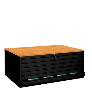 LÜLLMANN Planschrank buche, tiefschwarz 6 Schubladen 113,5 x 83,5 x 60,5 cm