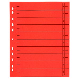 4018924915030 - Trennblätter DIN A4 0-9 rot 230 g m² 100 Blatt