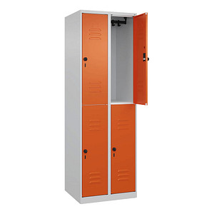 4067521357521 - Spind Classic Plus reinorange lichtgrau 080300-20-S10000 4 Schließfächer 600 x 500 x 1850 cm 4067521357521 C+P-Möbel 4067521357521 - Spind Classic Plus reinorange lichtgrau 080300-20-S10000 4 Schließfächer 600 x 500 x 1850 cm 4067521357521 C+P-Möbel