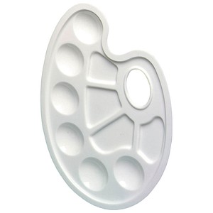4008118643030 - Farbmisch-Palette aus Kunststoff oval weiß