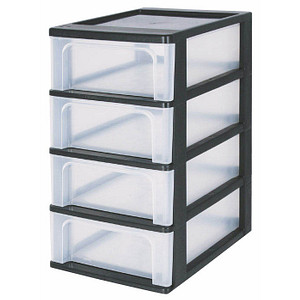 8716382198557 - Aufbewahrungsbox 6173 außen 26x355x49cm Polypropylen transparent schwarz 8716382198557 IRIS Ohyama