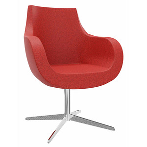 fm Sessel Pirum rot chrom Stoff, 1 St.