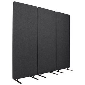 4260563729763 - Akustik-Raumteiler Luxor 3 Paneele mit Standfüßen ca 19 kg Gesamtmaße B 1830 x T 35 x H 1680 mm recycelte Materialien schiefergrau 4260563729763 - Akustik-Raumteiler Luxor 3 Paneele mit Standfüßen ca 19 kg Gesamtmaße B 1830 x T 35 x H 1680 mm recycelte Materialien schiefergrau